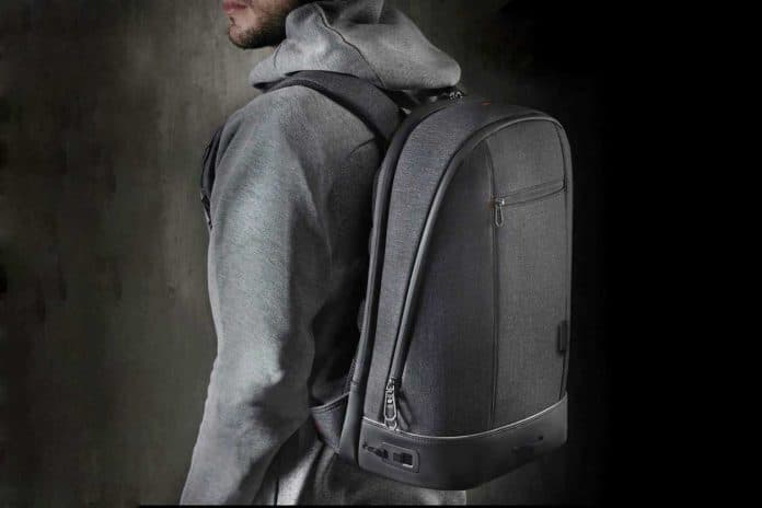 A man wearing Agazzi Urban Backpack