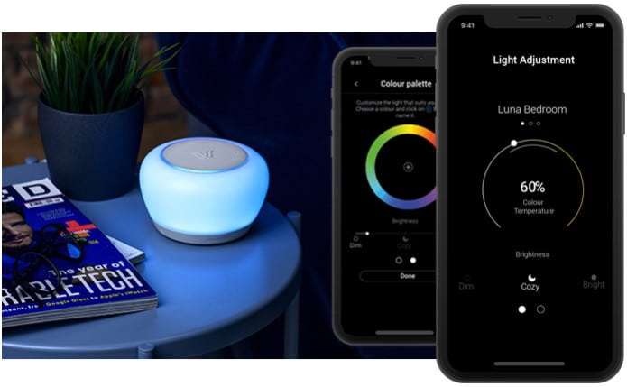 Phone App: Set mood lighting & activate with voice commands