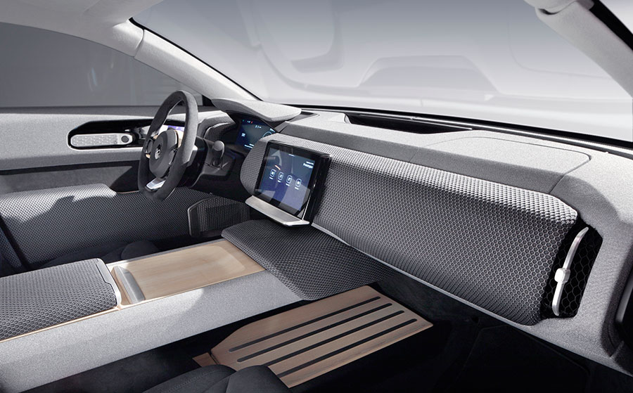 Long range solar car interior