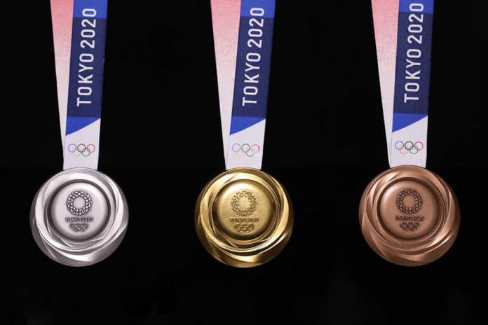 Tokyo 2020 Olympic Medal from recycled e-waste