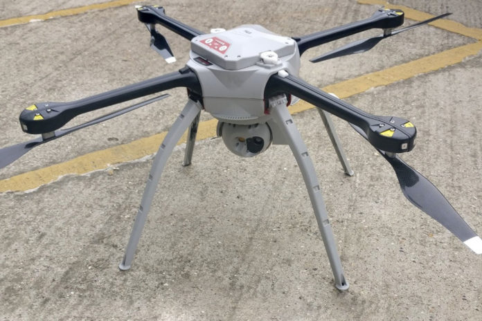 An Aeryon Skyranger drone that the Met trialled in 2017. Image: Metropolitan Police/PA