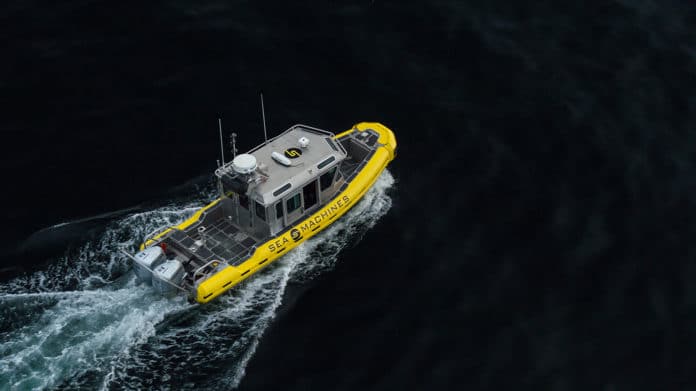 Sea Machines Successfully Deploys Industry’s First Autonomous Spill-Response Vessel./ Image Credit: Sea Machines