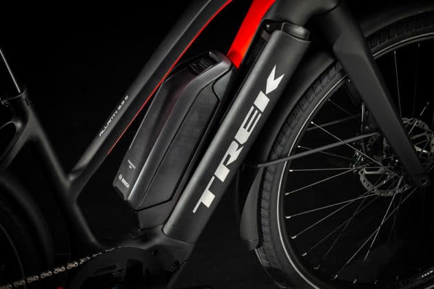 Bosch battery completely integrated into the frame of the bike.