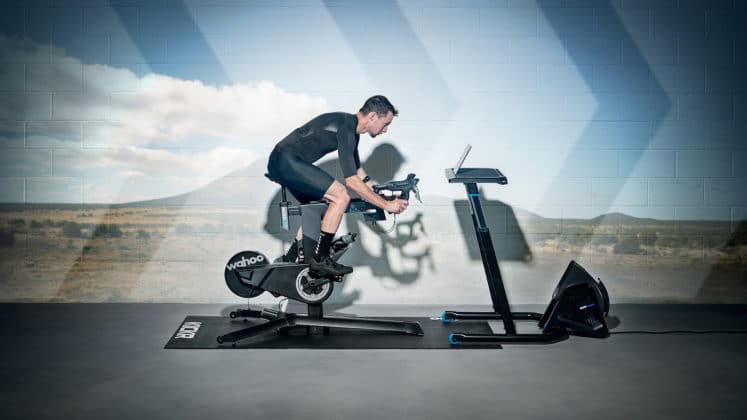 The KICKR BIKE redefines the indoor exercise bike with its realistic ride experience and pro-cyclist levels of customization. Credit: Wahoo Fitness