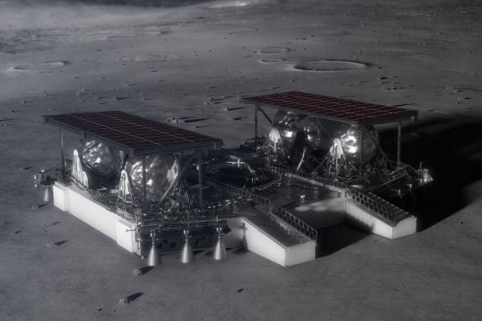 Illustration shows the mid-sized lander on the lunar surface. Credits: NASA