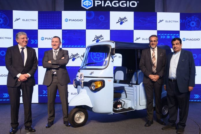 Piaggio presented its first electric tricycle the Ape E-City in India