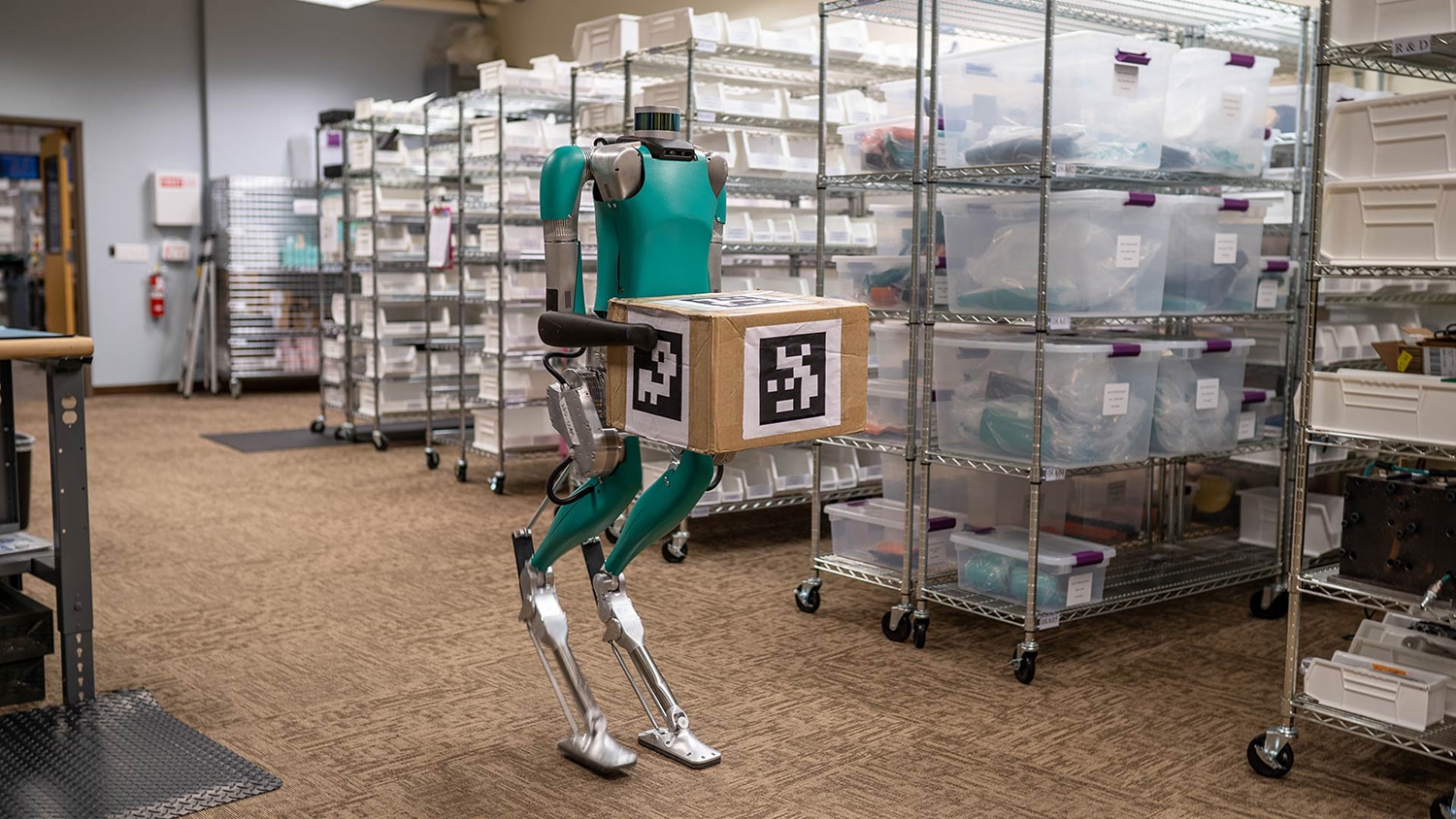 Digit, a robot with arms and legs to work with humans and in human spaces.