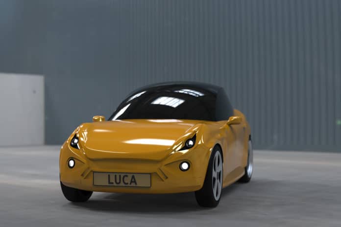 Luca concept electric car made from recycled plastic.