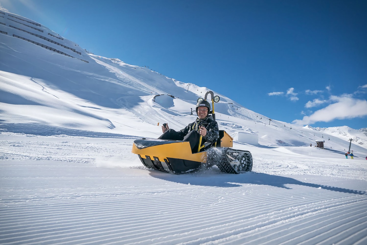 Bobsla, the amazing electric tracked snow kart. Credit: Bobsla
