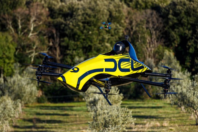 Drones execute rolls and loops with pilots training on DCL – The Game.
