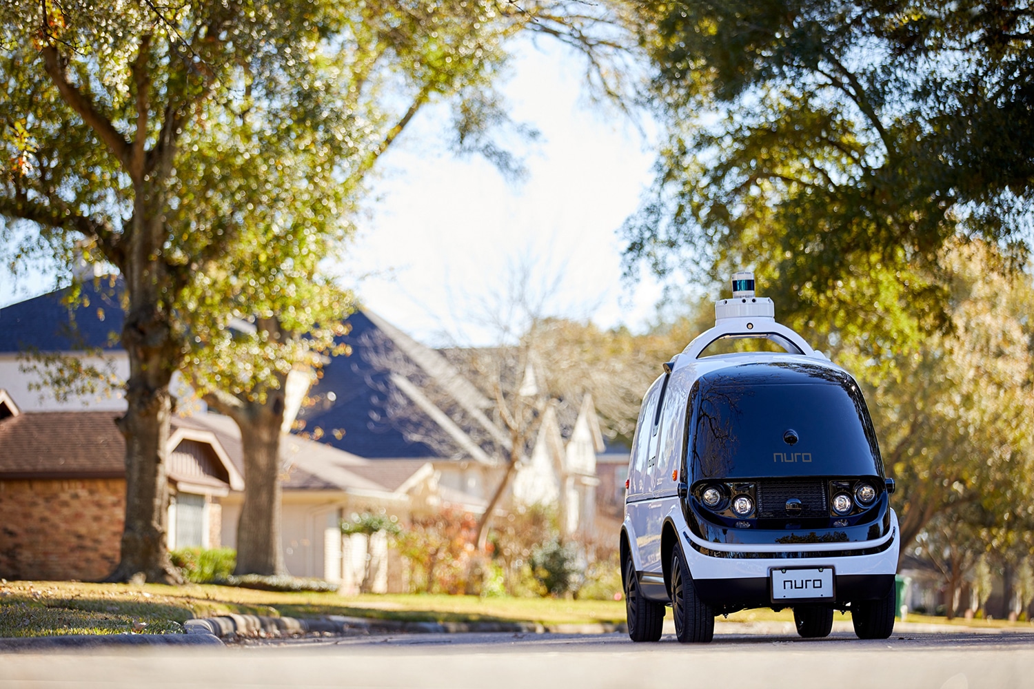 Nuro R2: a self-driving delivery vehicle, shown here in Houston, Texas.