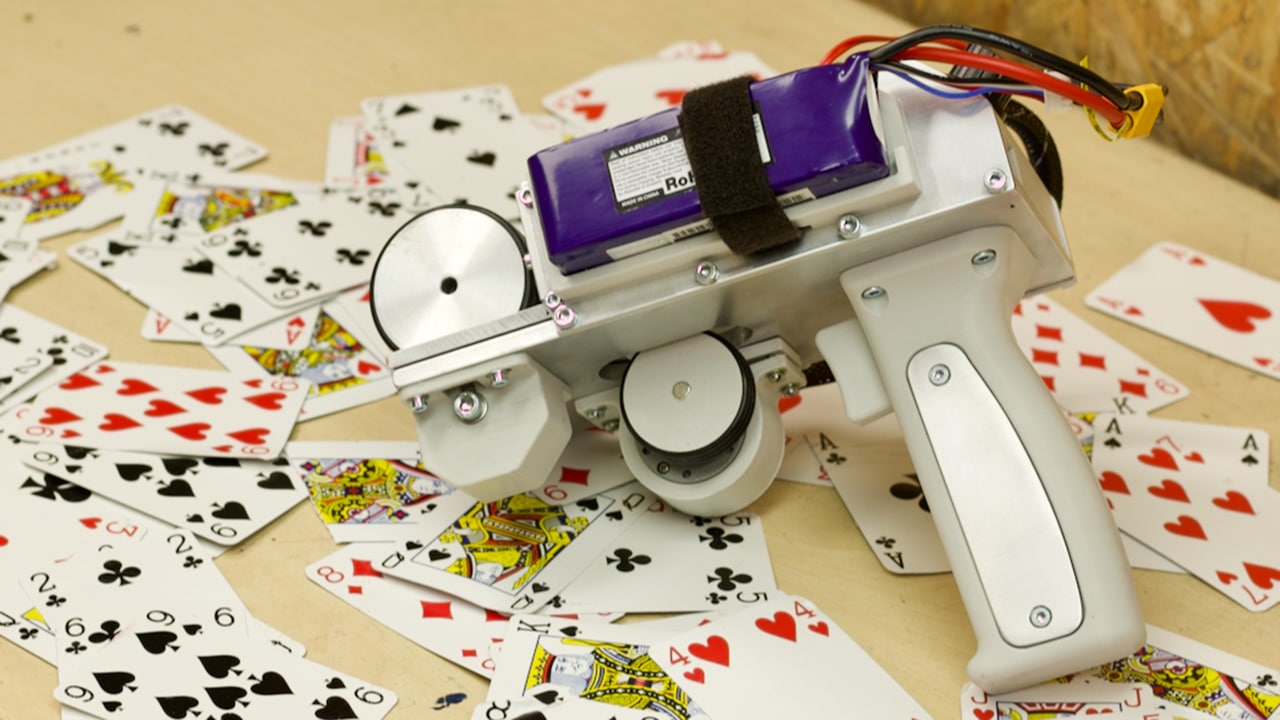A YouTuber creates a gun capable of shooting playing cards at 120mph.