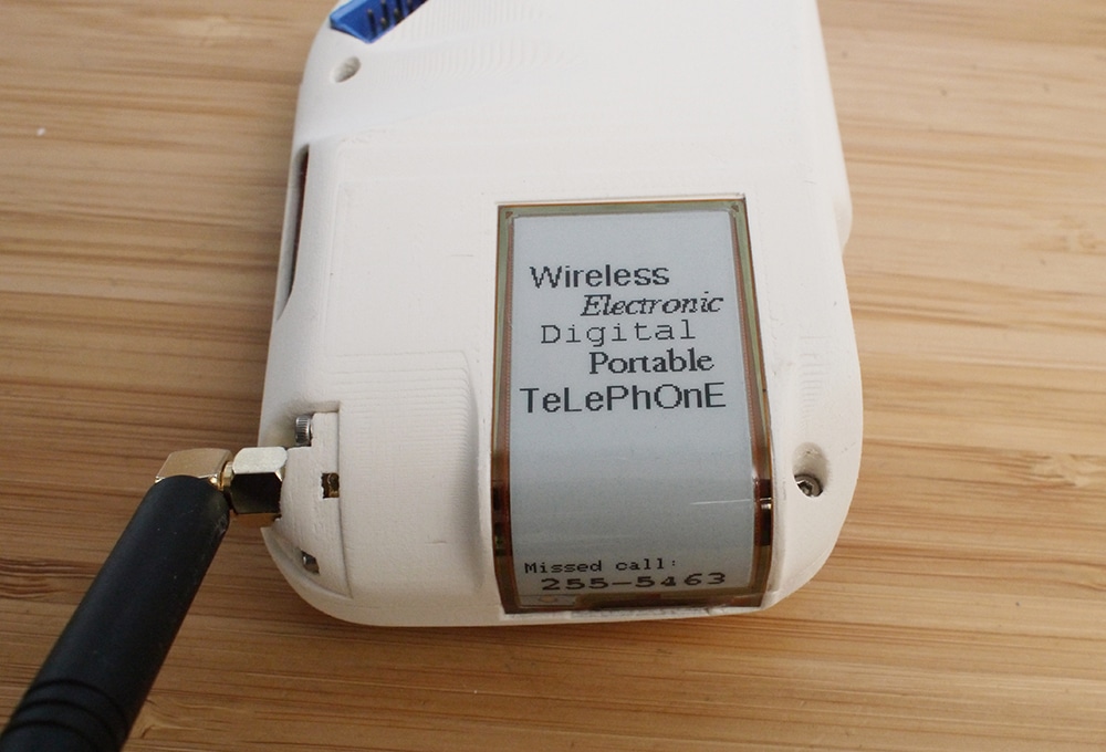 The ePaper display shows useful information such as missed calls.
