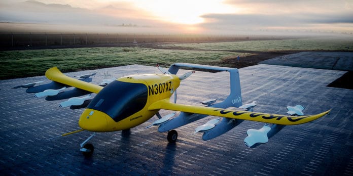 Wisk’s self-flying, all-electric air taxi Cora.