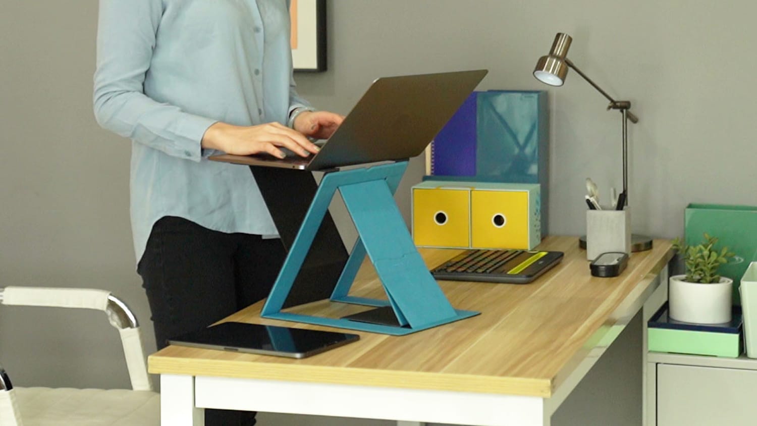 MOFT Z, the world's thinnest, foldable sit-stand laptop desk