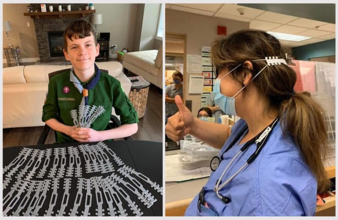 12-year-old Scout invented Ear Guards to help health staff wearing masks all day.