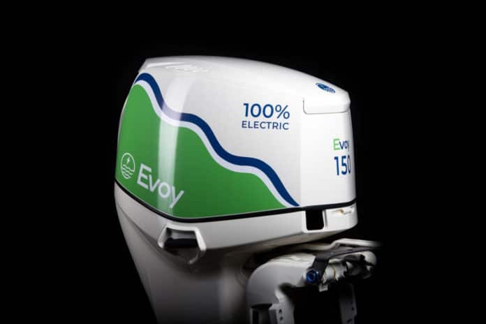 The Evoy Pro outboard electric motor.