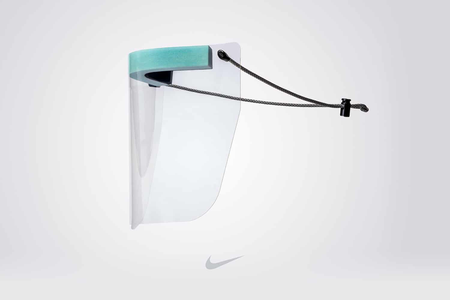 Nike Personal Protective Equipment (PPE) full-face shields.