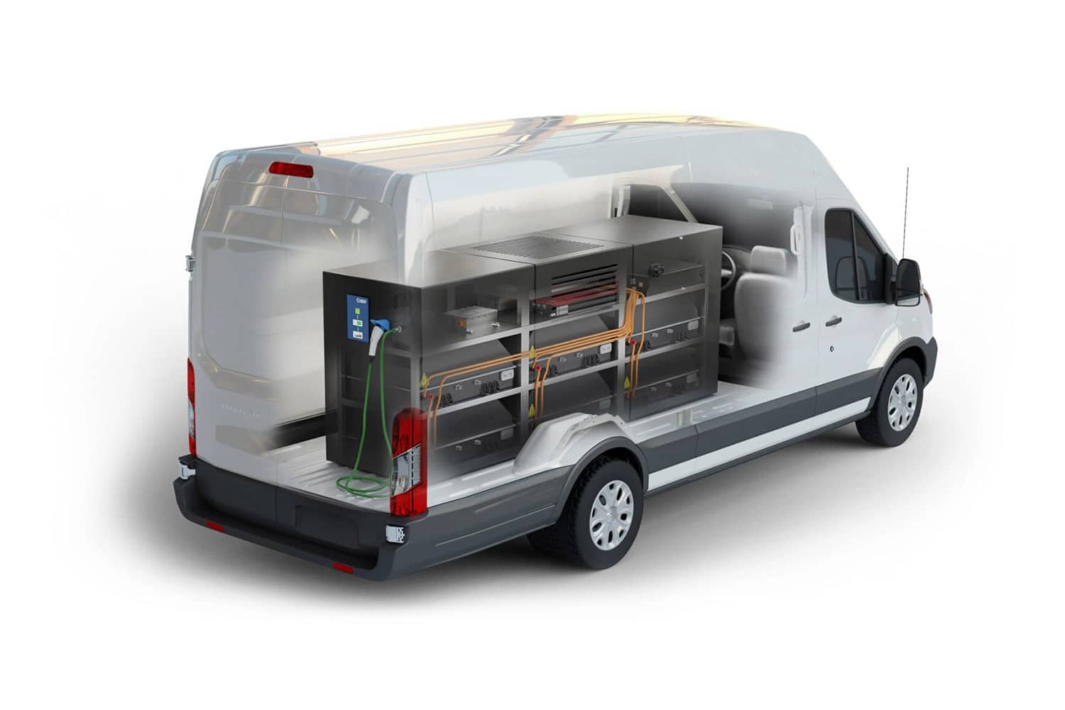 Lightning Mobile installed in Transit 350HD cargo van.