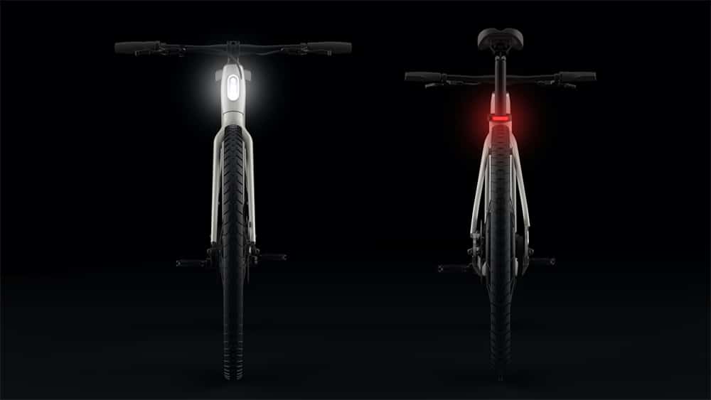 It has LED lighting integrated in the frame for night use.