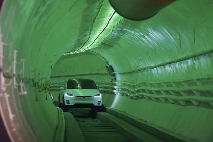 Boring Company's underground loop transit system.