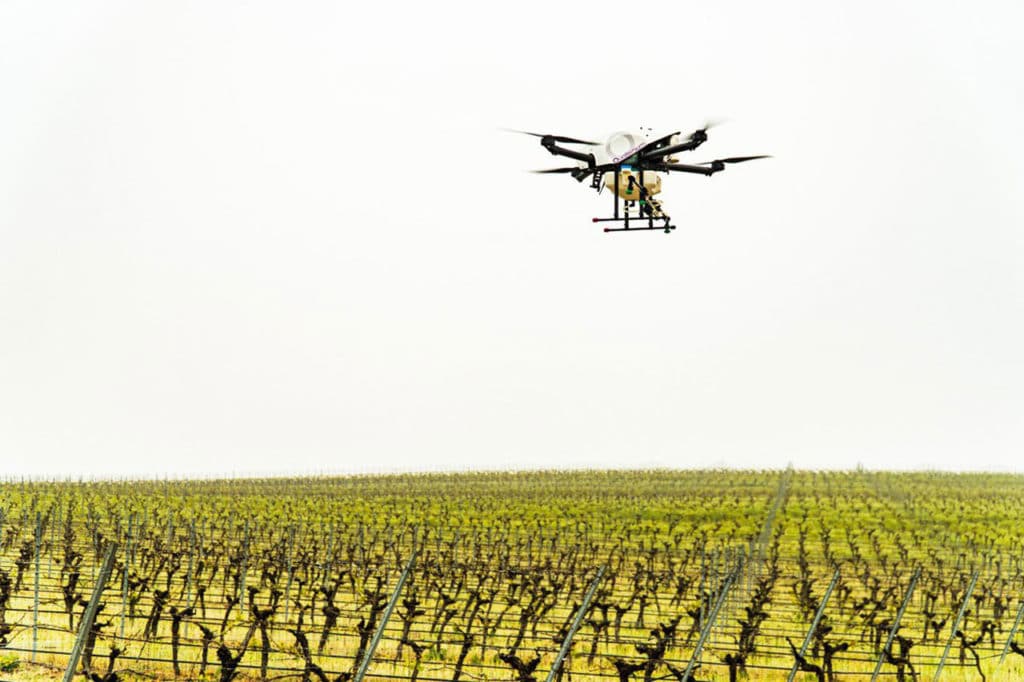 The drone has more than one hour of flight time and can also cover large area of field.