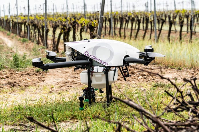Quaternium HYBRiX 2.1 drone makes agricultural spraying work easier, faster.