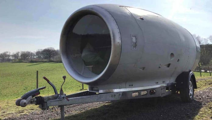 British engineer transforms VC10 jet engine nacelle into Caravan Pod.