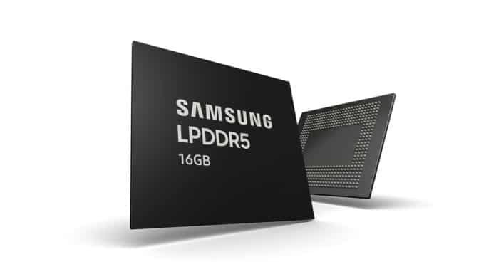 Samsung begins production of industry’s first 16Gb LPDDR5 mobile DRAM.