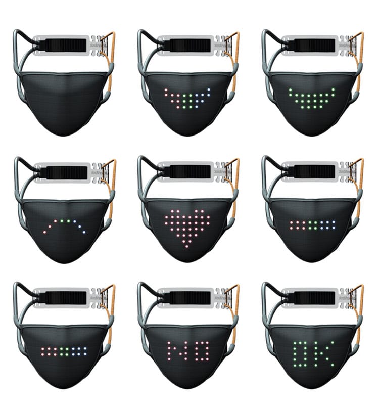 The facemask can show different emojis, love heart, or simple.