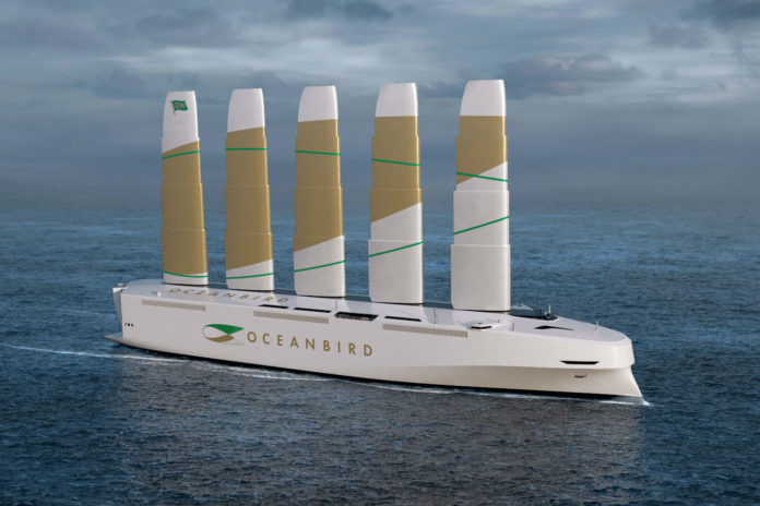Oceanbird, the wind powered cargo vessel reduces cargo shipping emissions by 90%.