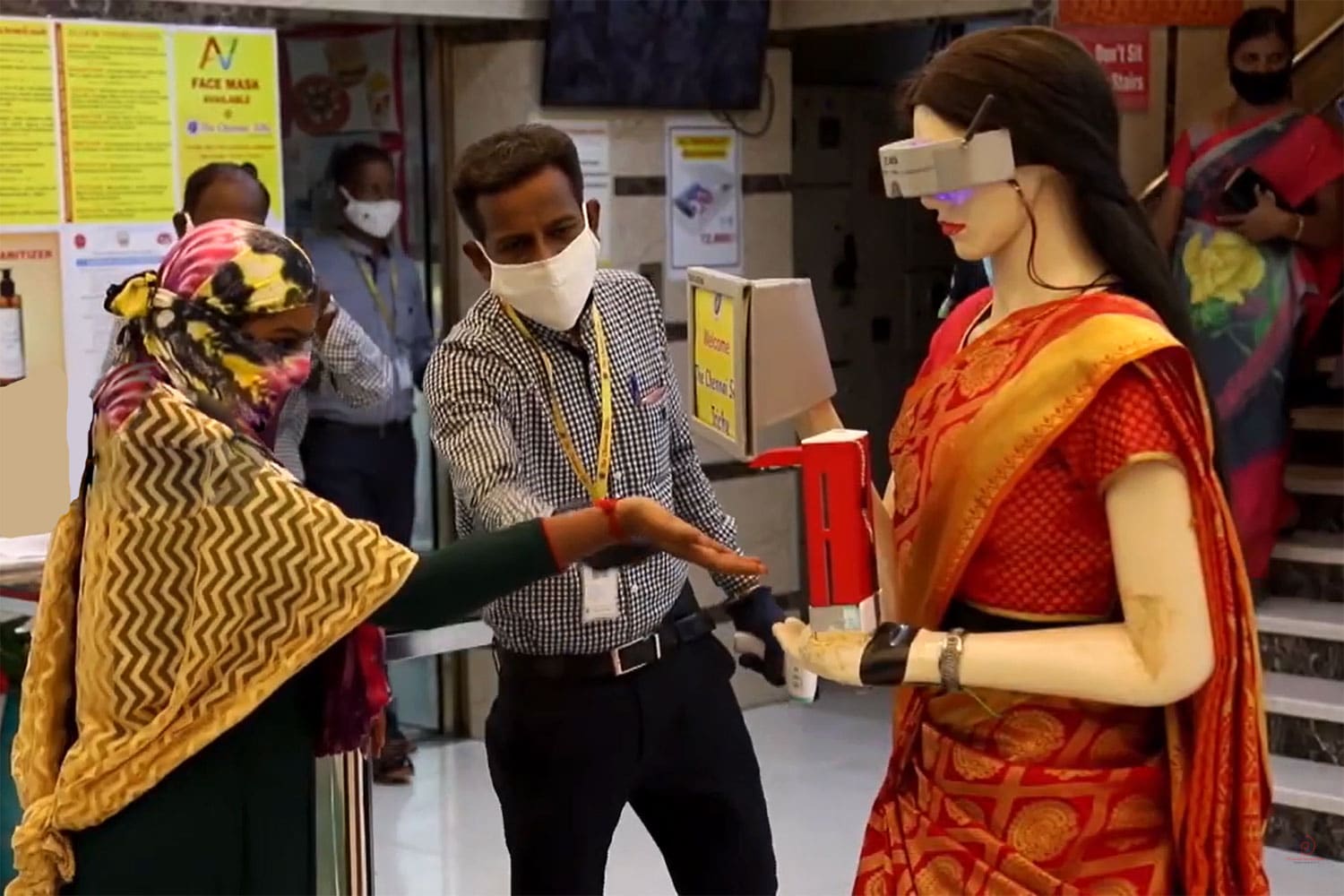 Robot 'Zafira' scans customers, dispenses sanitiser at cloth stores in India