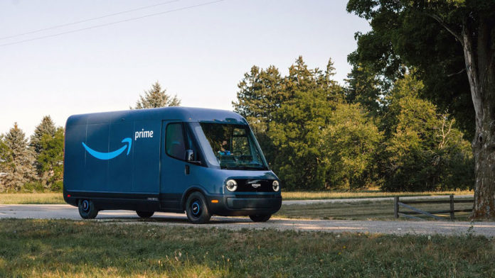 Amazon unveils its first custom electric delivery van built by Rivian.