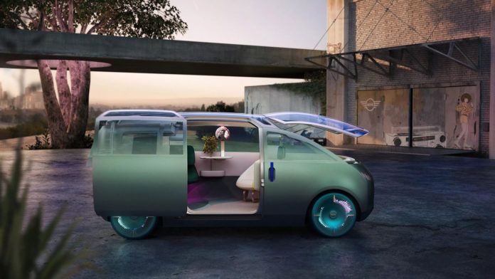 MINI Vision Urbanaut, an autonomous minivan with more interior space.