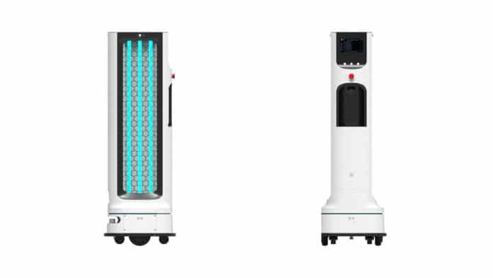 LG autonomous UV robot helps disinfect high-touch, high-traffic areas.