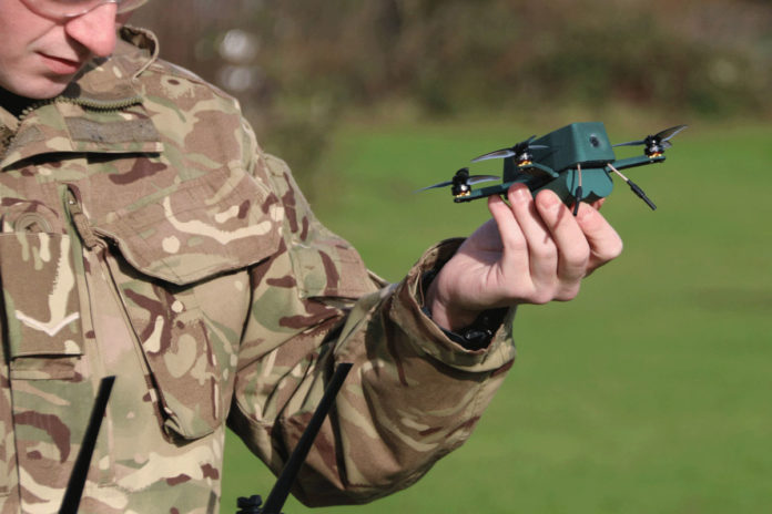 British Army is trialling nano Bug drones with 40-minute battery life.