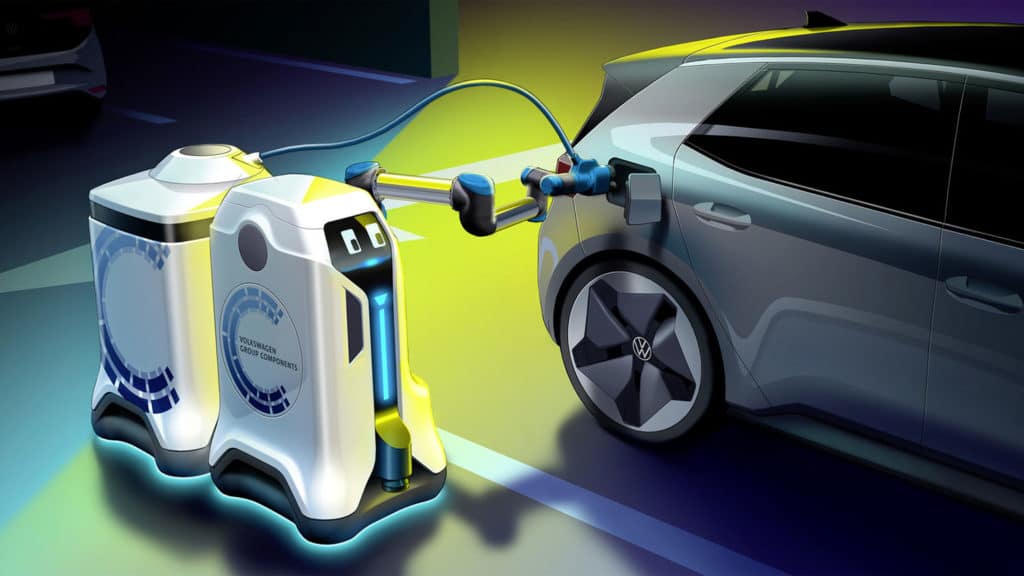 Volkswagen's vision of Mobile EV-Charging Robot becomes a reality