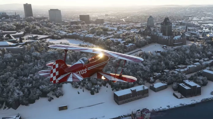 Asobo Studio showed real-time snow in Microsoft Flight Simulator.