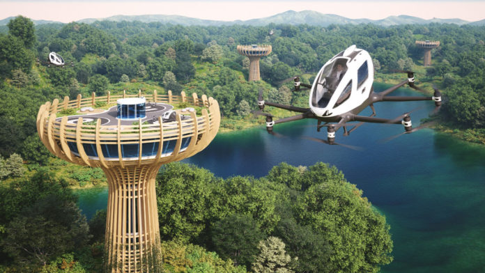 EHang to build an eco-sustainable Baobab vertiport in Italy.