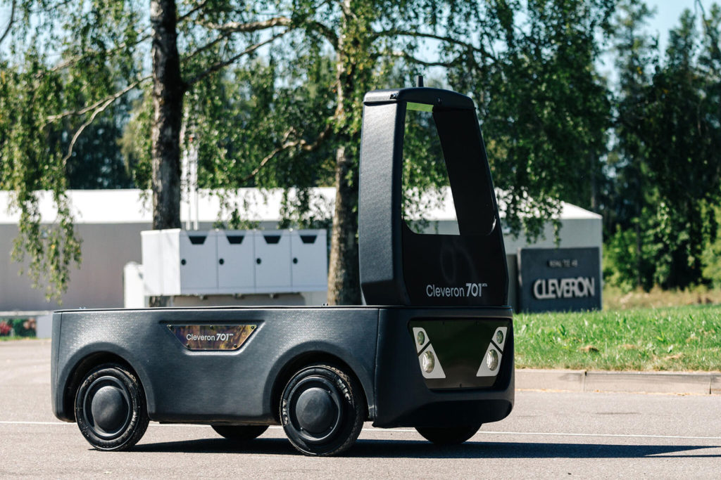 Cleveron unveils new unmanned semi-autonomous last mile delivery vehicle.