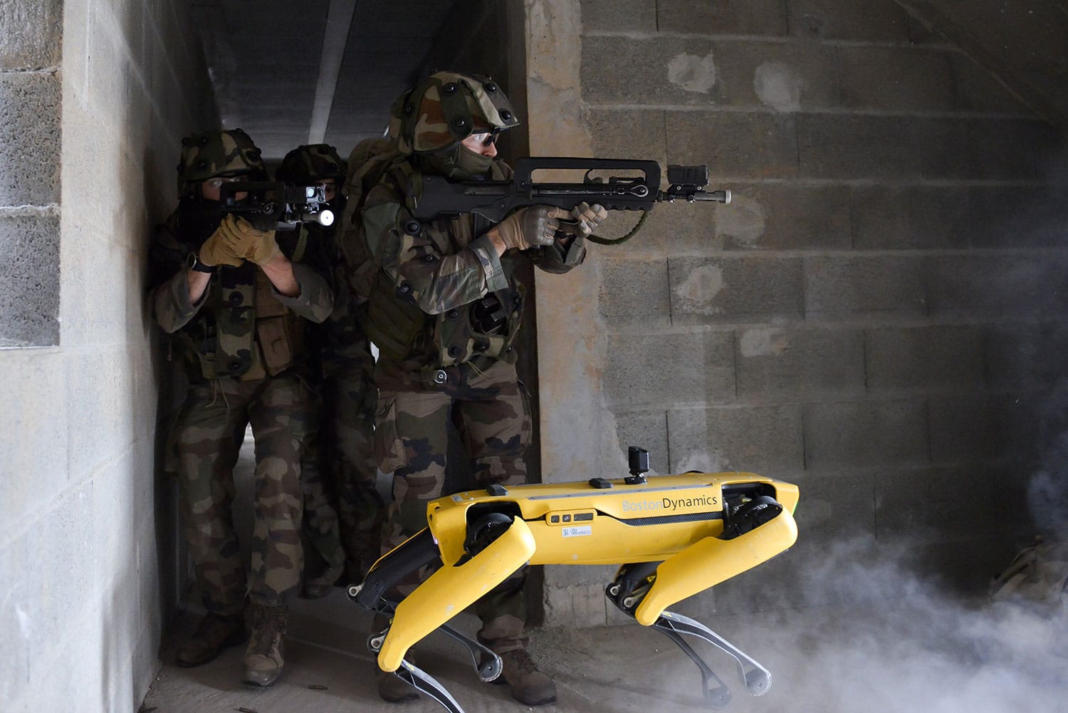The French army tests Boston Dynamics' Spot robots in combat scenarios.