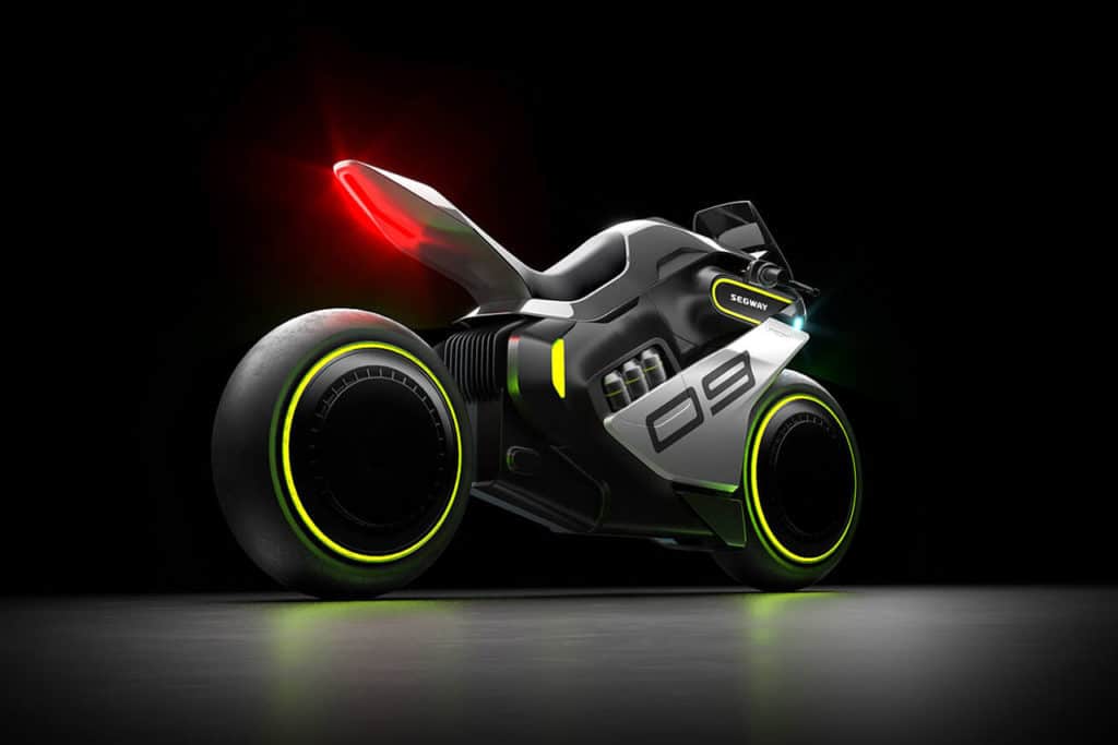 Segway Apex H2, the first electric hydrogen hybrid motorcycle.