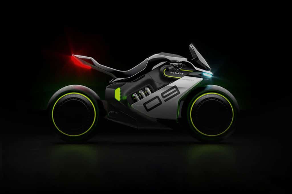 Segway Apex H2, the first electric hydrogen hybrid motorcycle.