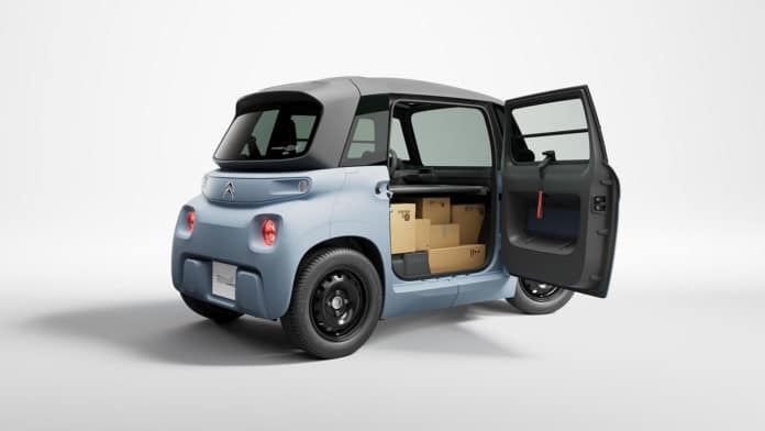 Citroën My Ami Cargo, a fully electric, ultra-compact delivery van.