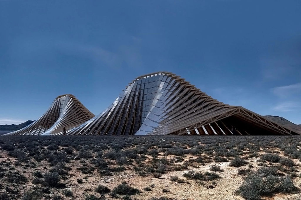 Undulating Solar Mountain produces 300 MWh of renewable energy annually.