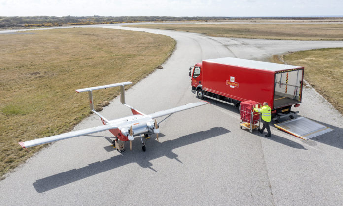 Royal Mail tests autonomous drone parcel deliveries to remote islands.