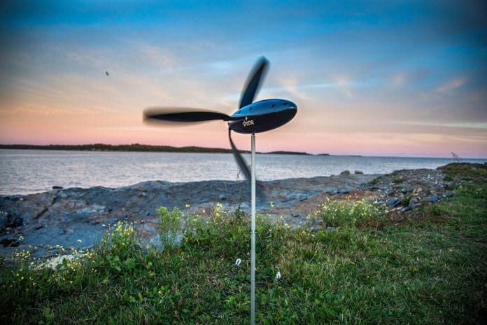 Shine, a portable mini wind turbine that fits in your backpack