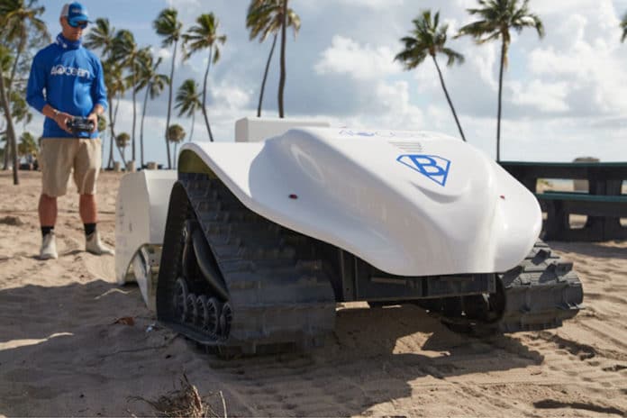 Solar-powered BeBot is designed to keep beaches clean.