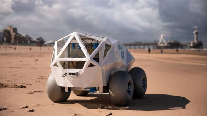 BeachBot robot to clean up cigarette butts on beaches.