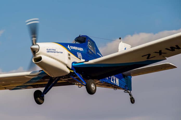Embraer’s electric demonstrator aircraft makes maiden flight.